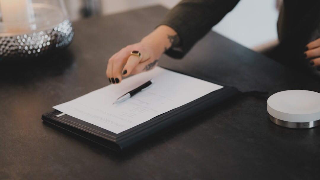 person reviewing documents